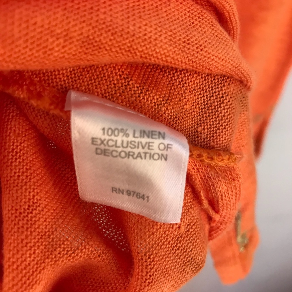 ❌J Jill | Love Linen Orange Sequin Tunic Shirt XS - Picture 6 of 6